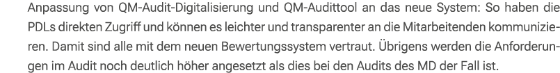 Anpassung von QM Audit Digitalisierung und QM Audittool an das neue System: So haben die PDLs direkten Zugriff und k ...