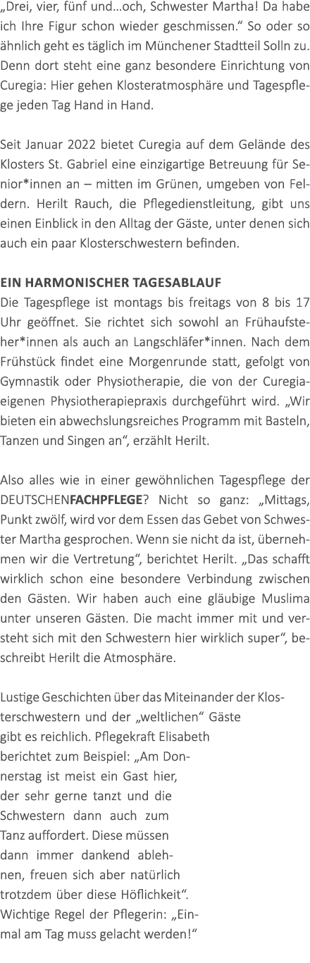 „Drei, vier, f nf und…och, Schwester Martha! Da habe ich Ihre Figur schon wieder geschmissen.“ So oder so hnlich geh...