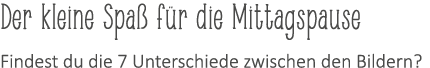 Der kleine Spa f r die Mittagspause Findest du die 7 Unterschiede zwischen den Bildern?