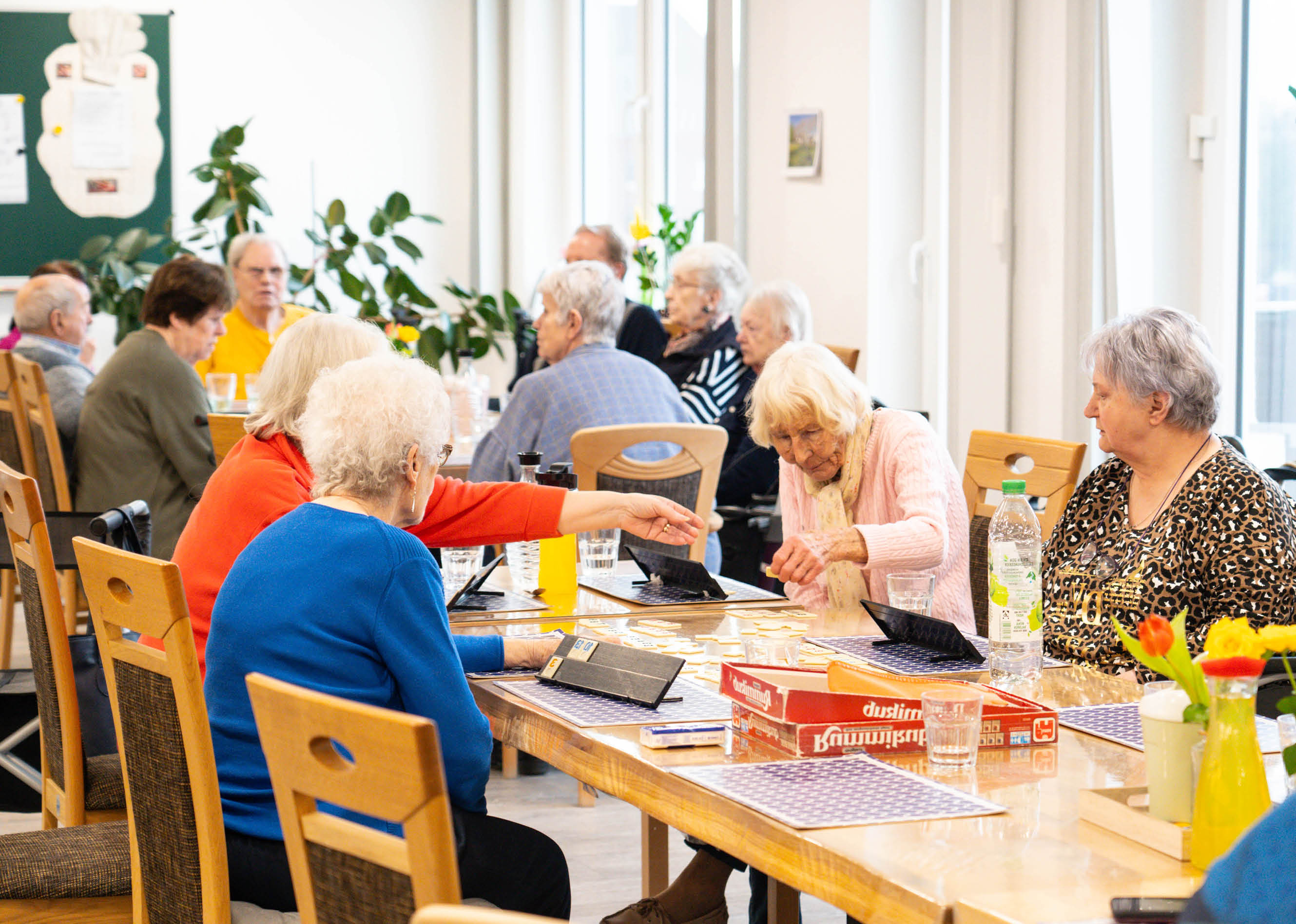 Hirschel, Duisburg, Tagespflege, Frauen, Tisch, Spielen, Rummikub, Gemeinschaft