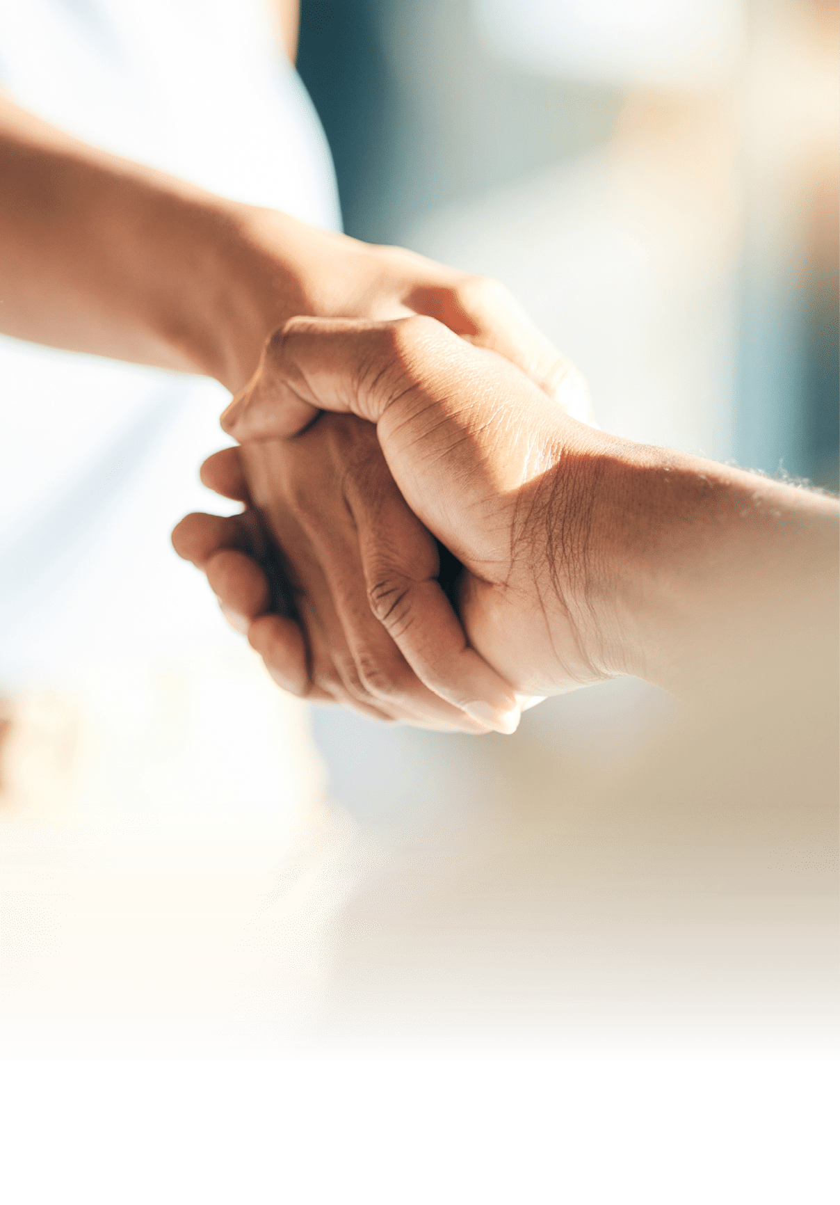 Handshake, hello and hands of people meeting for partnership or agreement together as a team with trust. Greeting, accept and thank you or welcome gesture for deal, collaboration and support.