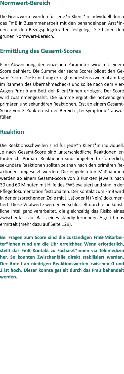 Normwert Bereich Die Grenzwerte werden f r jede*n Klient*in individuell durch das FmB in Zusammenarbeit mit den behan...
