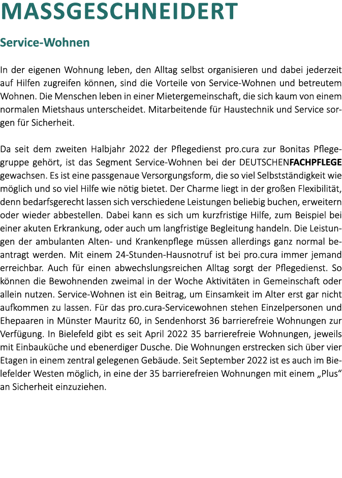 Ma geschneidert Service Wohnen In der eigenen Wohnung leben, den Alltag selbst organisieren und dabei jederzeit auf H...