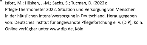 ² Isfort, M.; H sken, J. M.; Sachs, S.; Tucman, D. (2022): Pflege Thermometer 2022. Situation und Versorgung von Mens...