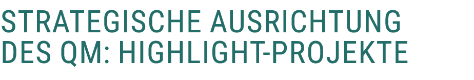 Strategische Ausrichtung des QM: Highlight Projekte