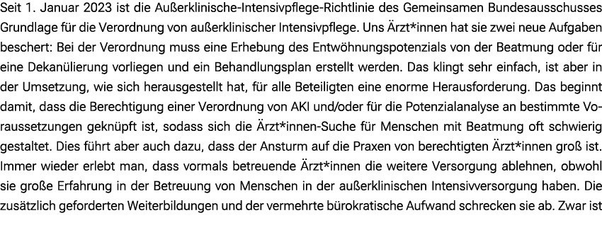Seit 1. Januar 2023 ist die Au erklinische Intensivpflege Richtlinie des Gemeinsamen Bundesausschusses Grundlage f r ...