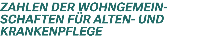 Zahlen der Wohngemein schaften f r Alten und Krankenpflege