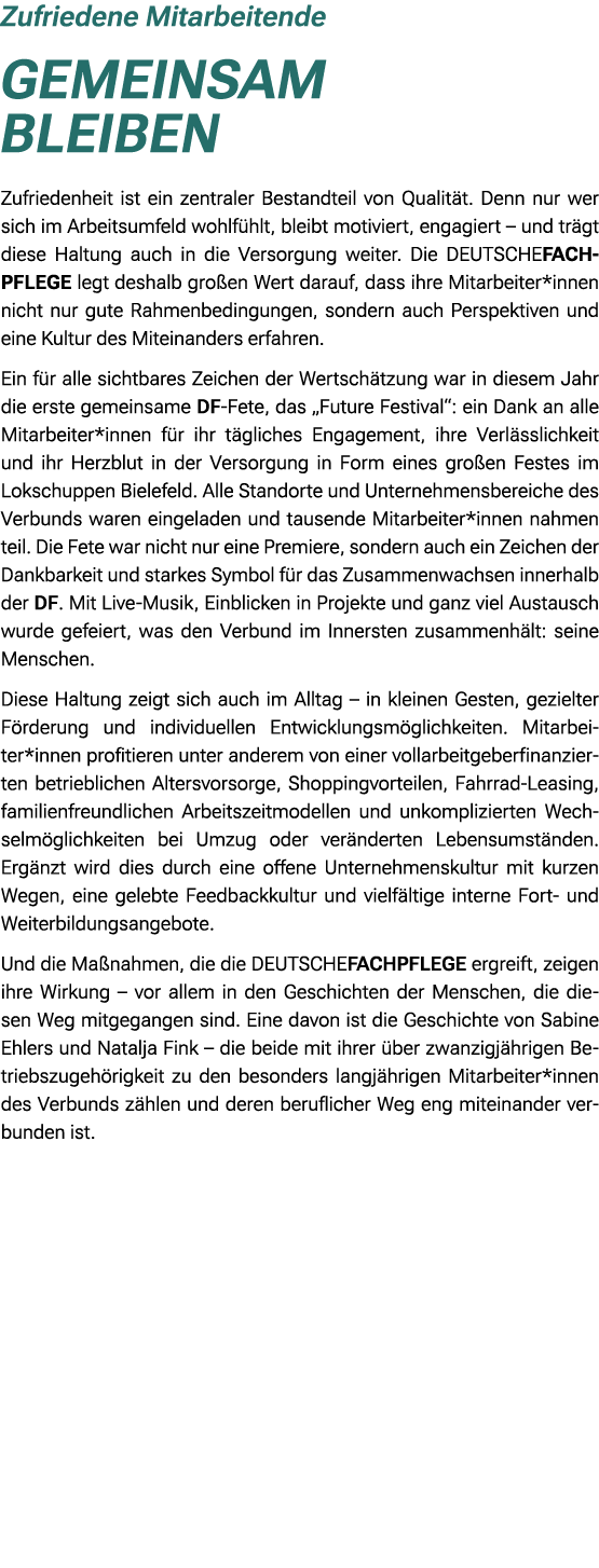 Zufriedene Mitarbeitende gemeinsam bleiben Zufriedenheit ist ein zentraler Bestandteil von Qualit t. Denn nur wer sic...